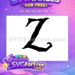 Free Letter Z Free Black Calligraphy Fonts Free SVG 1 - Instant Download