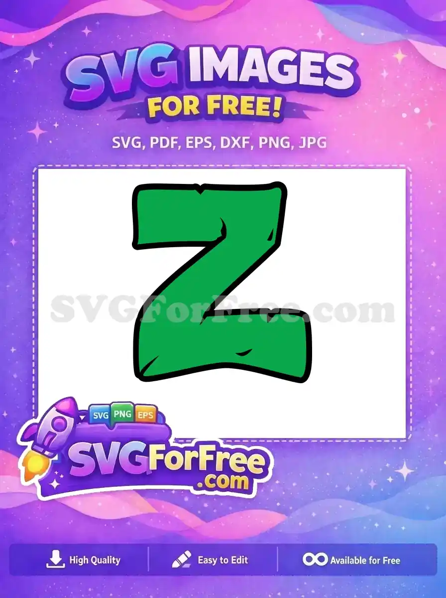 Free Green Letter Z Free Fonts Alphabet Free SVG