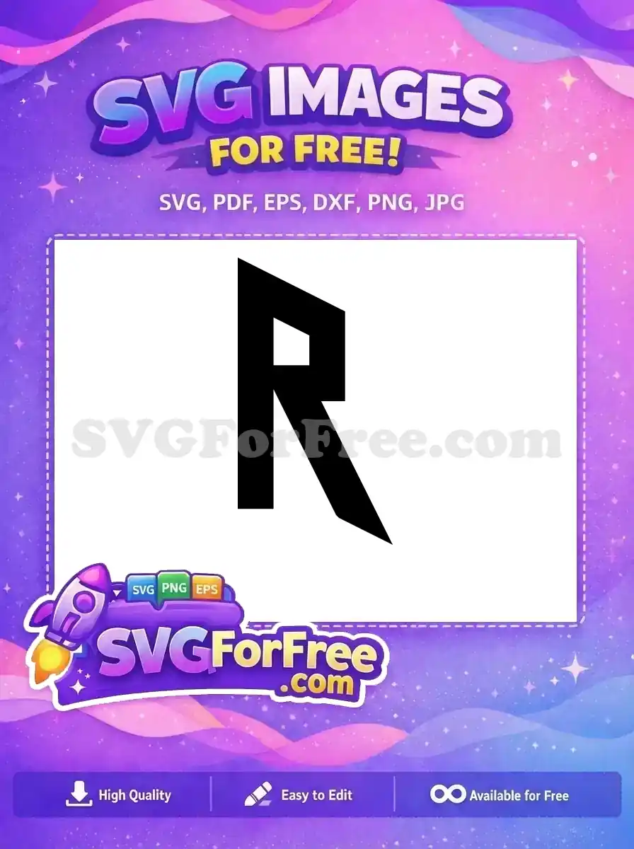 Free Roblox Letter R Free Black Font Roblox Free SVG
