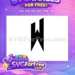 Free Black Letter W Free Geometric Font Alphabet Free SVG - Instant Download