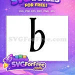 Free Black Letter B Free Initial Lowercase Alphabet Free SVG - Instant Download