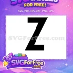 Free Black Bold Letter Free Z Alphabet Free SVG - Instant Download