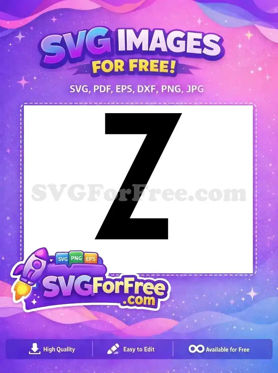 Free Black Bold Letter Free Z Alphabet Free SVG