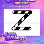 Free Striped Letter Free Z Black Font Free SVG - Instant Download