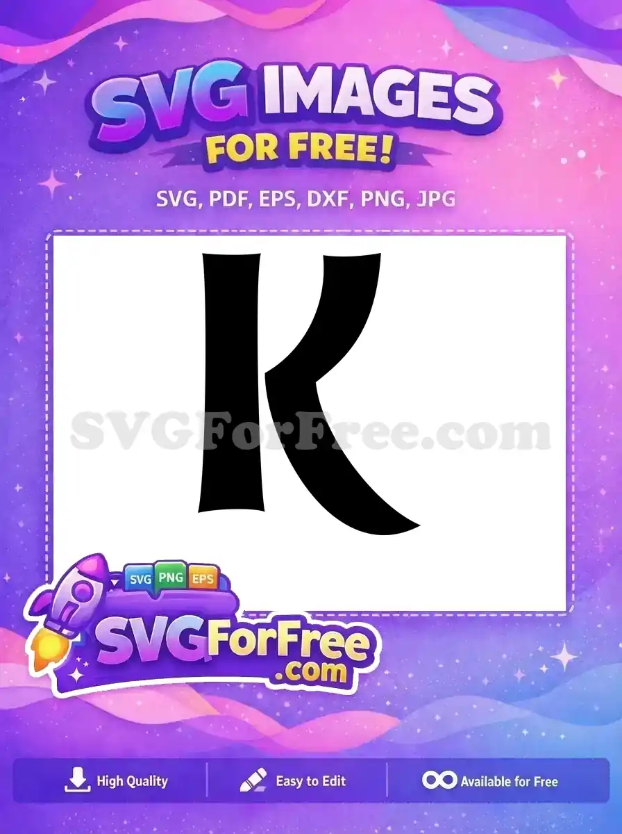 Free Bold Font Free Letter K Initial Free SVG
