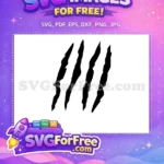 Free Sharp Claw Marks Free Black Animal Scratch Free SVG - Instant Download