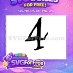 Free Black Number Four Free Fonts Number Free SVG 1 - Instant Download
