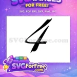Free Number Four Free Black Font Number Free SVG - Instant Download