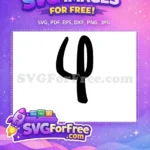 Free Number Four Free Black Bold Fonts Free SVG 2 - Instant Download