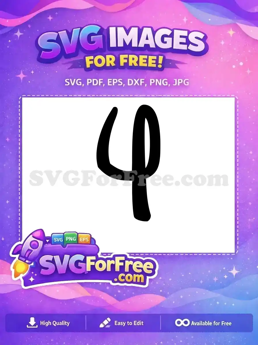 Free Number Four Free Black Bold Fonts Free SVG 2