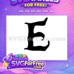 Free Black Letter E Free Initial Elegant Font Free SVG - Instant Download