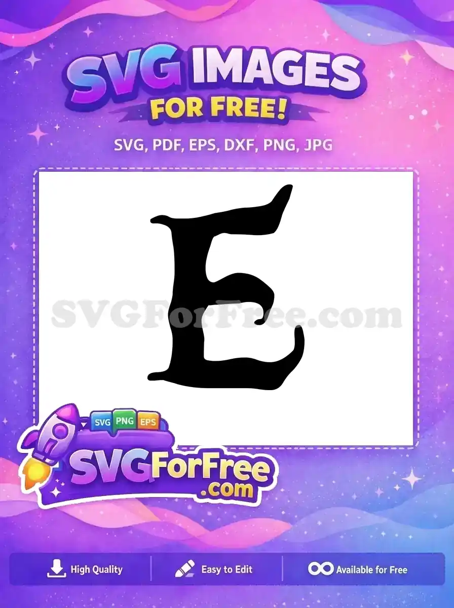 Free Black Letter E Free Initial Elegant Font Free SVG