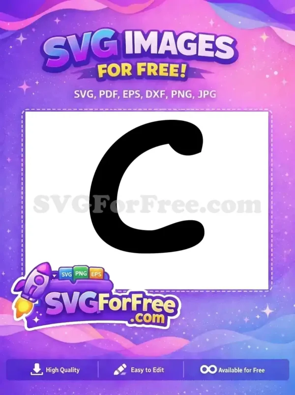 Free Letter C Free Black Font Alphabet Free SVG 2