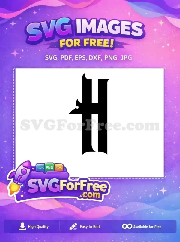 Free Black Letter H Free Initial Monogram Fonts Free SVG 2