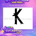 Free Letter K Free Black Ornate Fonts Free SVG - Instant Download