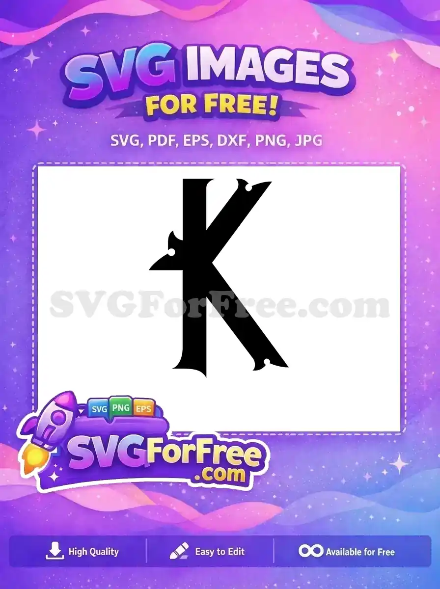 Free Letter K Free Black Ornate Fonts Free SVG