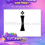 Free Number 1 Font Free Black Silhouette Character Free SVG - Instant Download