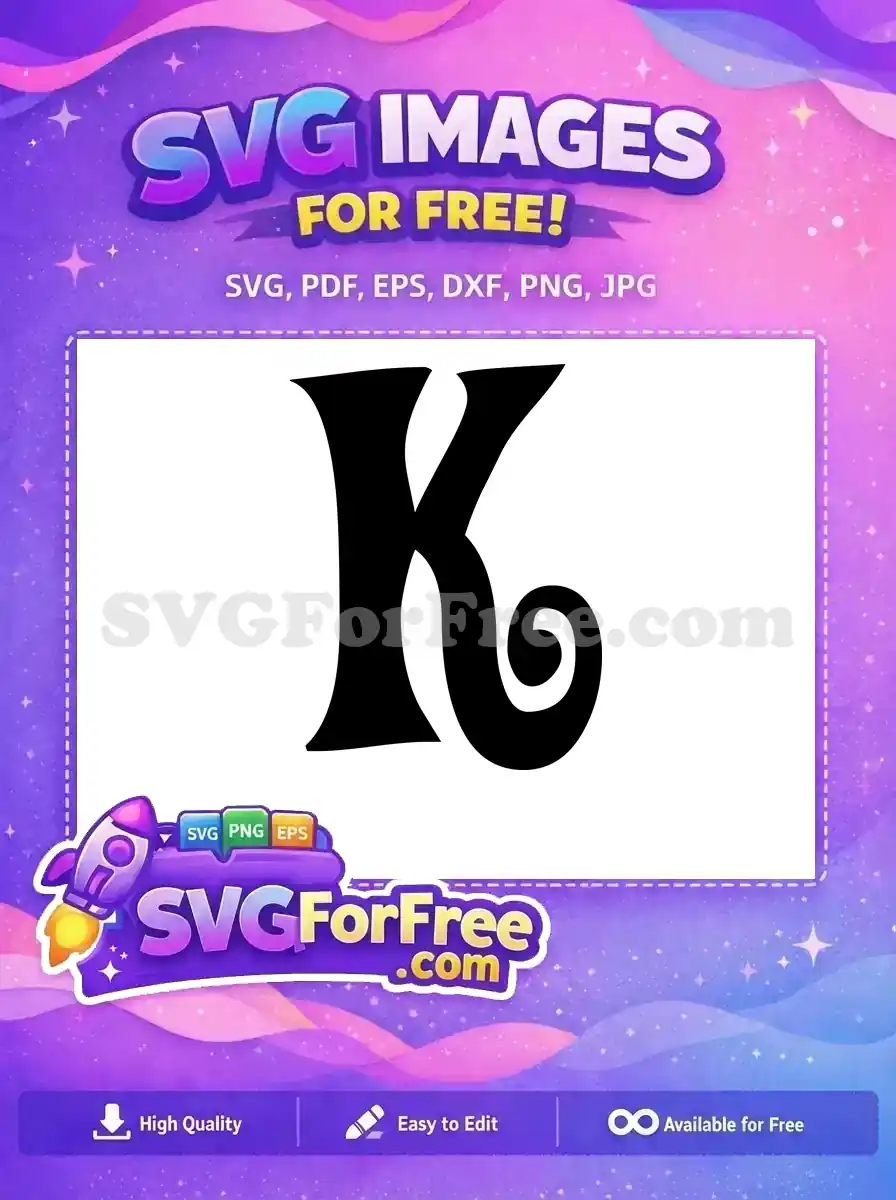 Free Swirling Letter K Free Initial Monogram Fonts Free SVG