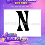 Free Black Letter N Free Curvy Font Alphabet Free SVG - Instant Download