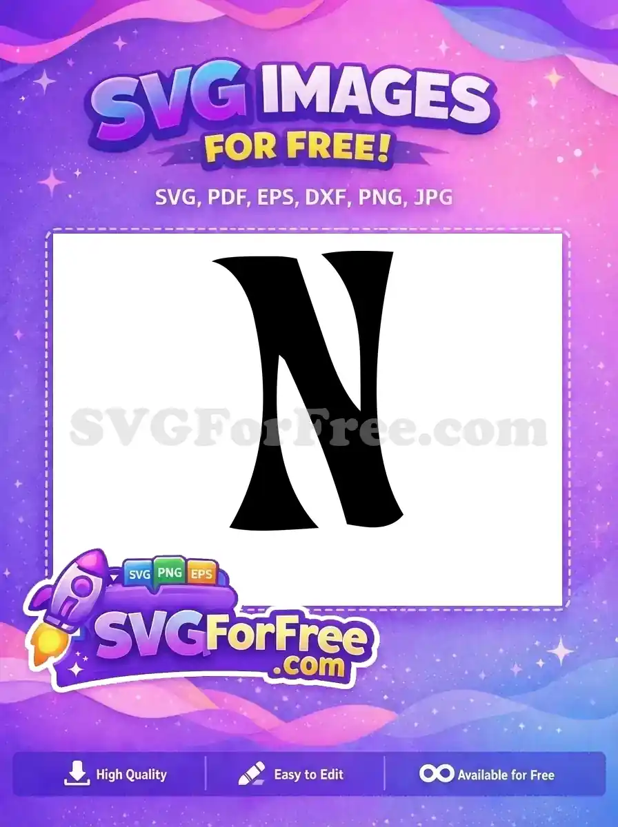 Free Black Letter N Free Curvy Font Alphabet Free SVG