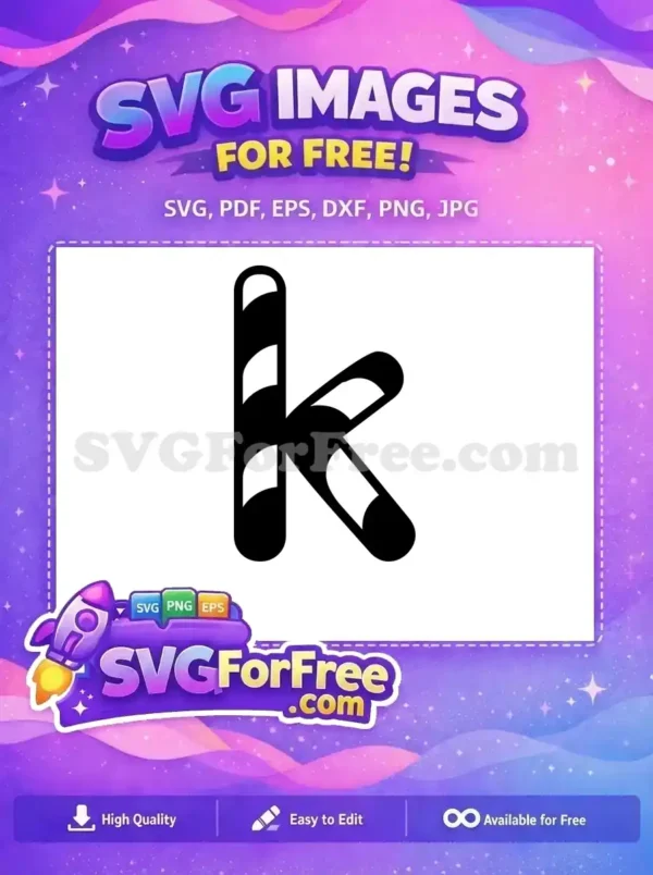 Free Striped Letter Free Initial K Fonts Free SVG