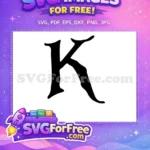 Free Black Letter K Free Font Initial Alphabet Free SVG - Instant Download