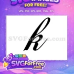 Free Calligraphy Initial Free Letter K Font Free SVG - Instant Download