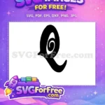Free Black Letter Q Free Initial Monogram Display Free SVG - Instant Download