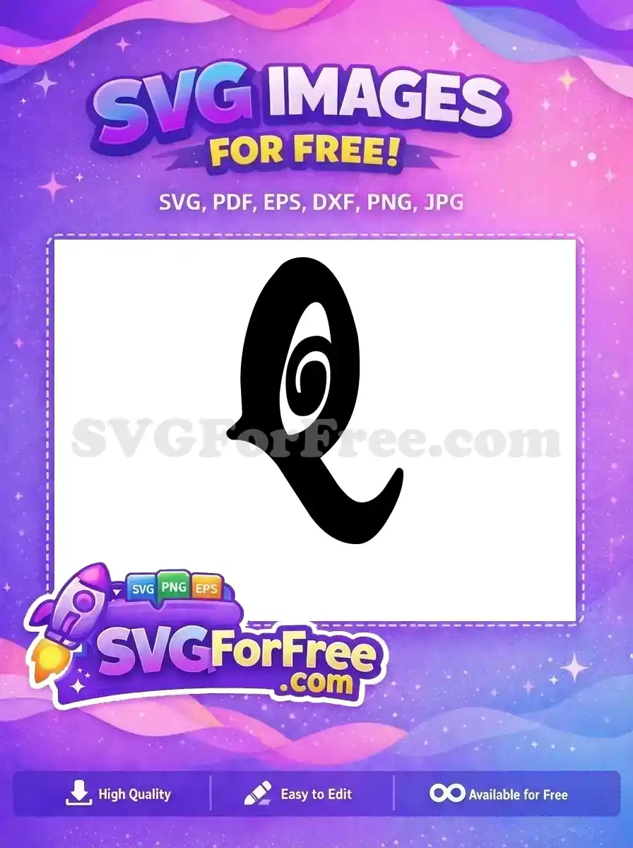 Free Black Letter Q Free Initial Monogram Display Free SVG