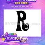Free Swirling Black Letter R Free Initial Free SVG - Instant Download