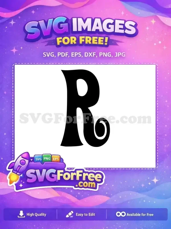 Free Swirling Black Letter R Free Initial Free SVG Free Swirling Black Letter R Free Initial Free SVG