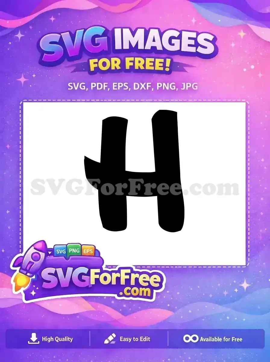 Free Bold Letter Free H Initial Alphabet Free SVG