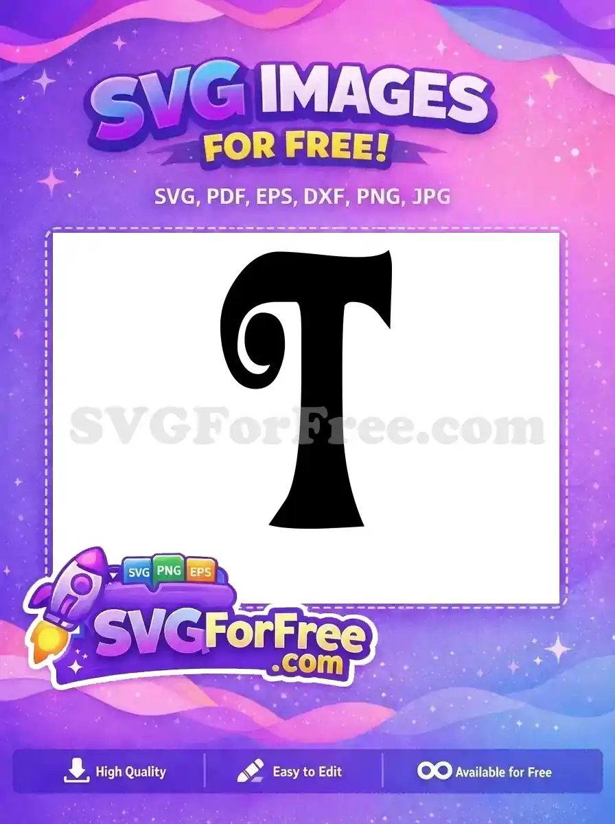 Free Black Swirl Free Letter Initial Typography Free SVG