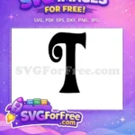 Free Swirl Font Free Letter T Initial Free SVG 3 - Instant Download
