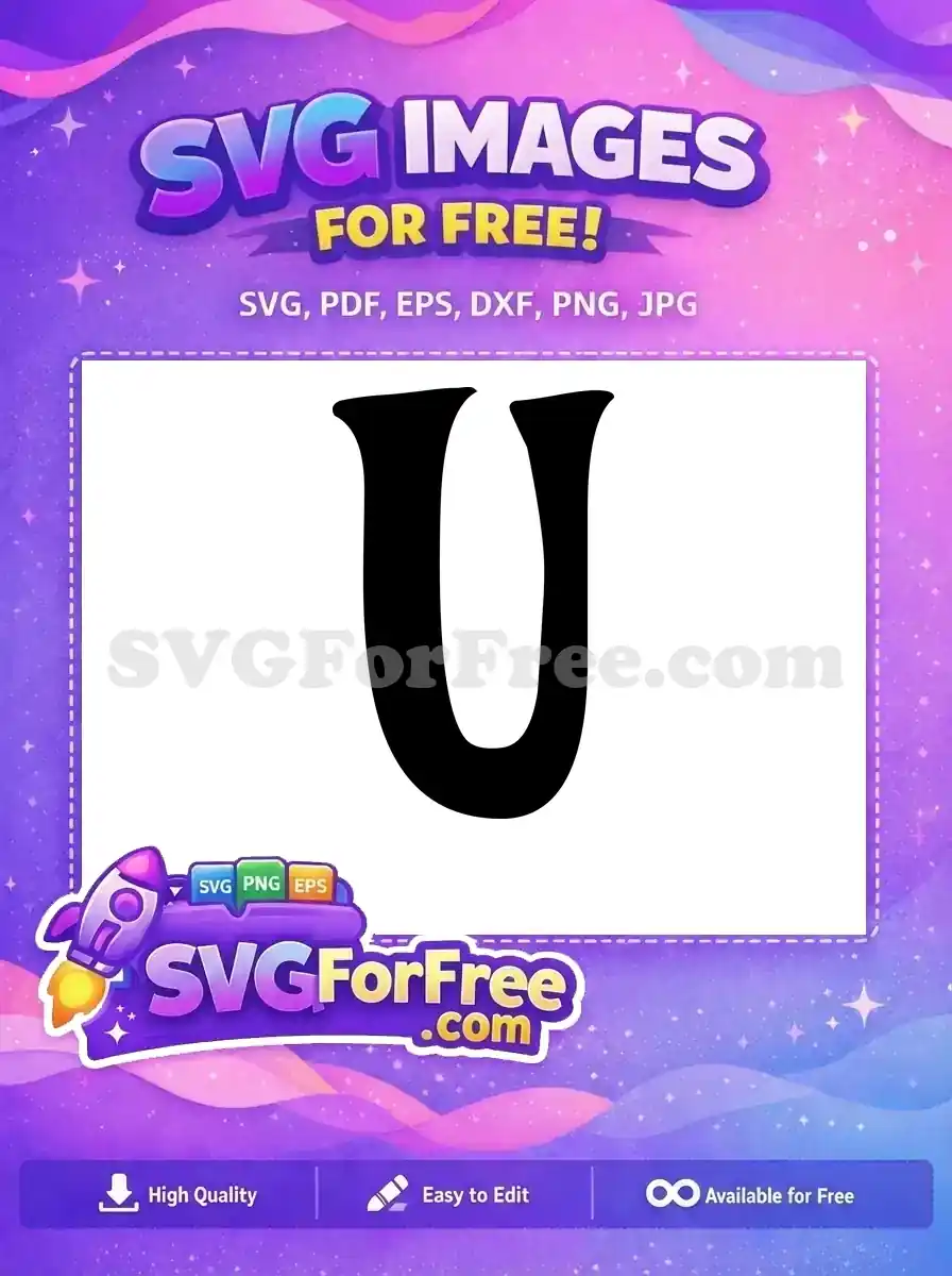 Free Letter U Free Black Bold Fonts Free SVG 1