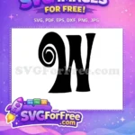 Free Swirl Letter Free Initial W Bold Free SVG - Instant Download