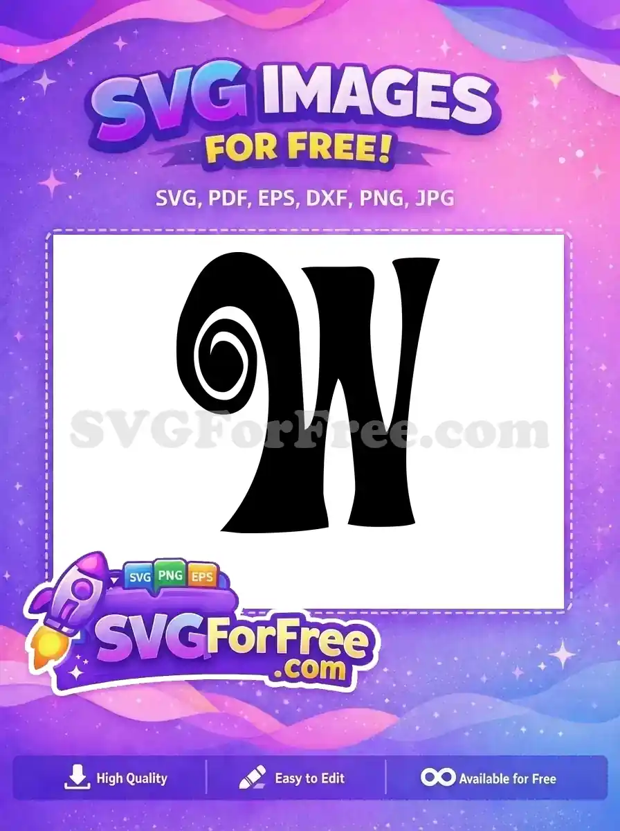 Free Swirl Letter Free Initial W Bold Free SVG