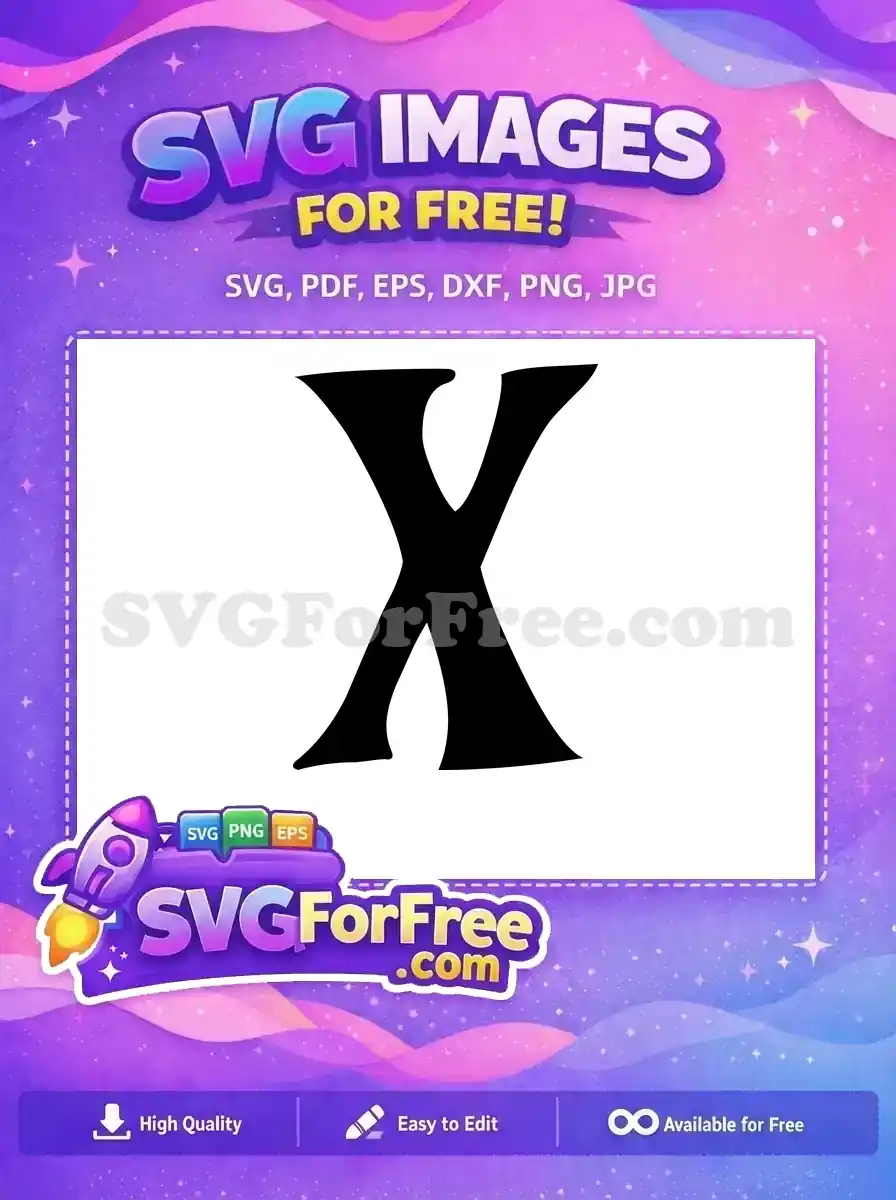 Free Letter X Bold Free Alphabet Initial Free SVG