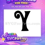 Free Swirl Font Free Letter Y Initial Free SVG 1 - Instant Download