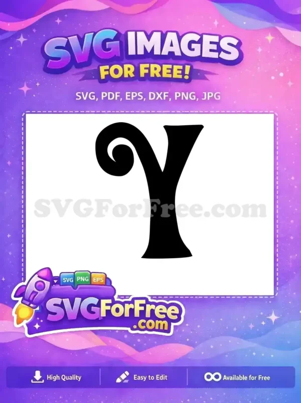 Free Swirl Font Free Letter Y Initial Free SVG 1