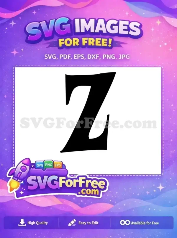 Free Bold Letter Free Initial Z Alphabet Free SVG