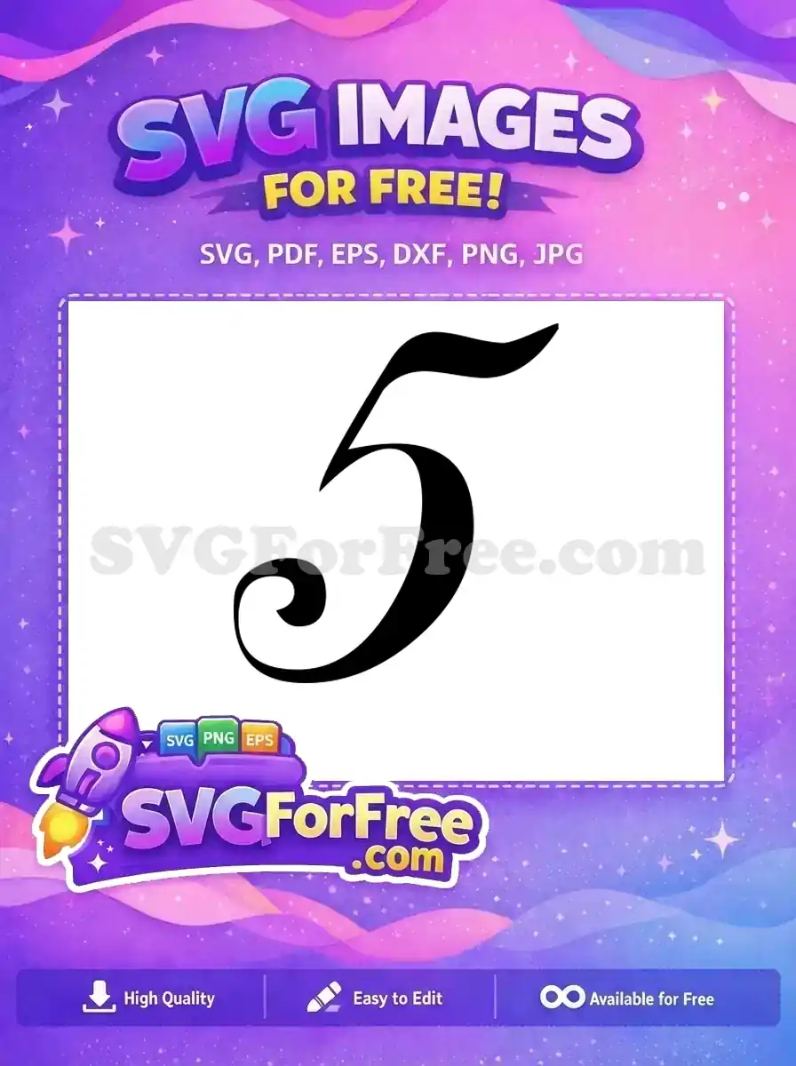 Free Number Five Free Black Bold Fonts Free SVG