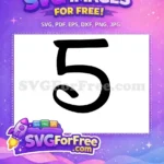 Free Black Bold Five Free Number Font Free SVG - Instant Download