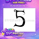 Free Swirl Serif Free Number Five Font Free SVG - Instant Download