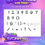 Free Black Painted Numbers Free Symbols Font Alphabet Free SVG - Instant Download