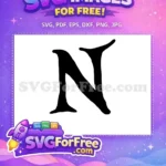 Free Black Letter N Free Alphabet Initial Fonts Free SVG 4 - Instant Download