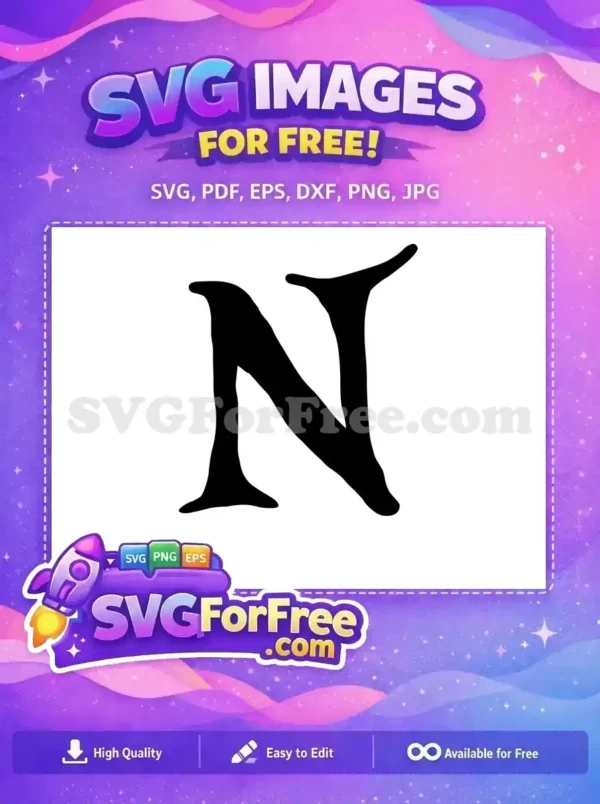 Free Black Letter N Free Alphabet Initial Fonts Free SVG 4
