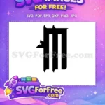 Free Number One Font Free Black Silhouette Font Free SVG - Instant Download