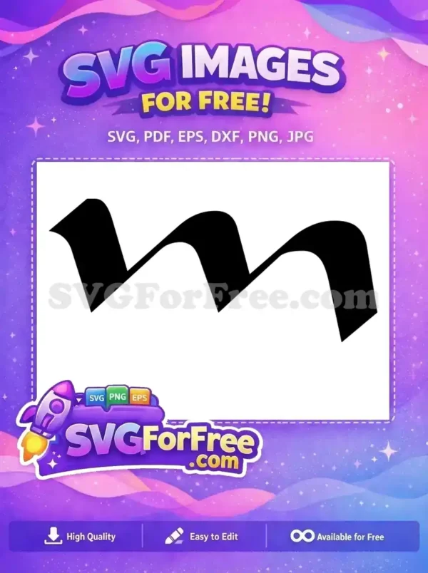 Free Letter M Font Free Black Calligraphy Alphabet Free SVG