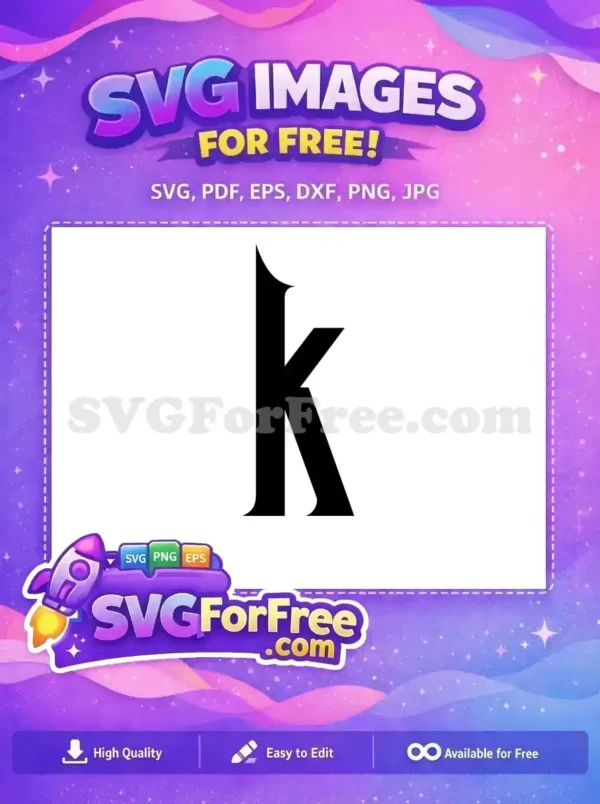 Free Letter K Free Black Font Initial Free SVG